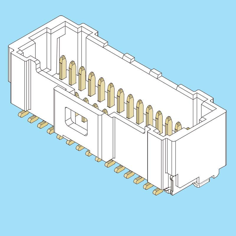 1236 Conector Macho Recto SMD Cajeado Doble Fila Paso 1 00 Mm