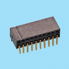 1284 / Female angled double row connector side entry - Pitch 1,27 mm