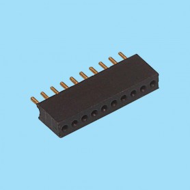 8360 / Straight female connector single row machined contact - Pitch 1.27 mm