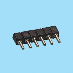 8375 / Straight female connector single row machined contact - Pitch 2.00 mm