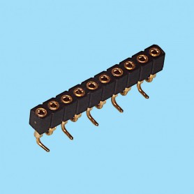 8383 / Straight female SMD connector single row machined contact - Pitch 2.00 mm