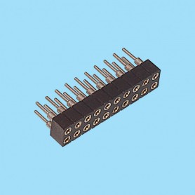 8376 / Straight female connector double row machined contact - Pitch 2.00 mm