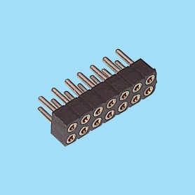 8378 / Straight female connector double row machined contact - Pitch 2.00 mm