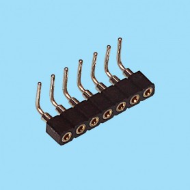 8381 / Angled female connector single row machined contact - Pitch 2.00 mm