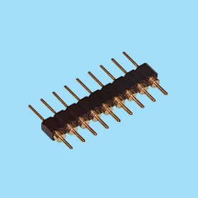 8390 / Straight male connector single row machined contact - Pitch 2.54 mm