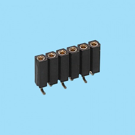 8416 / Straight female SMD connector single row machined contact - Pitch 2.54 mm