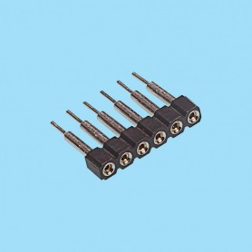 8435 / Straight female connector single row machined contact - Pitch 2.54 mm