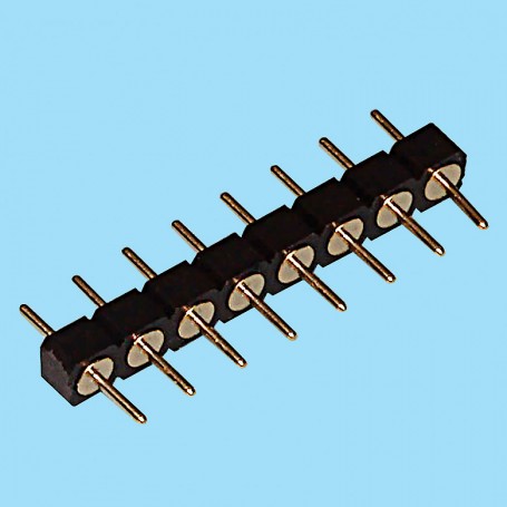8445 / Straight male connector single row machined contact - Pitch 2.54 mm