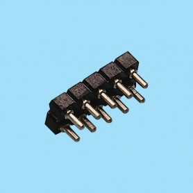 8431 / Straight female connector double row machined contact - Pitch 2.54 mm
