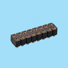 8407 / Straight female SMD connector double row machined contact - Pitch 2.54 mm