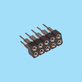 8436 / Straight female connector double row machined contact - Pitch 2.54 mm