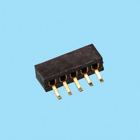 1067 / Female PCB connector acodado SMD (2.10 mm) - Pitch 1,00 mm