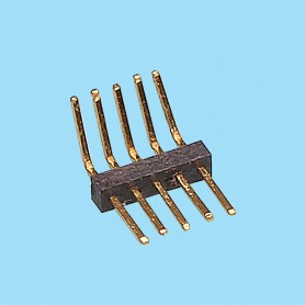 1063 / Angled pin header single row - Pitch 1,00 mm