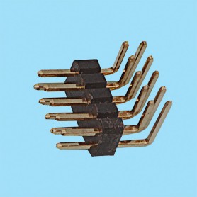 1072 / Pin header double row acodada - Pitch 1,00 mm