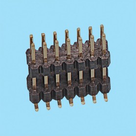 1073 / Stright pin header double row double body SMD - Pitch 1,00 mm