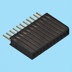 1277 / Female PCB stright connector single row 8.50 mm - Pitch 1,27 mm