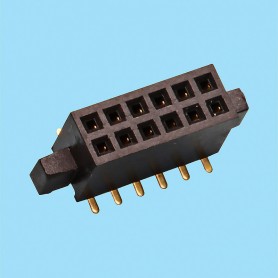 1297 / Female stright connector double row SMD - Pitch 1,27 mm