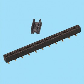 1370 / Female PCB stright connector single row 2.40 mm - Pitch 1,27 mm