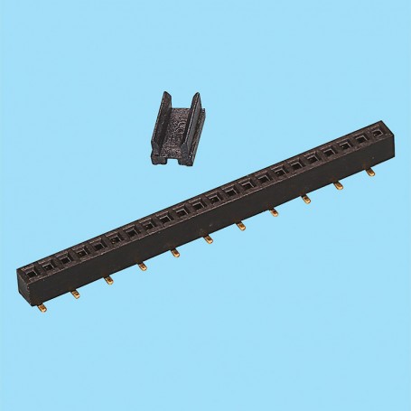 1370 / Conector hembra PCB recto simple fila 2.40 mm - Paso 1,27 mm