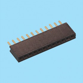 1377 / Female PCB stright connector single row - Pitch 1,27 mm