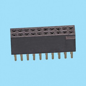 1301 / Female stright connector double row polarized 4.40 mm - Pitch 1,27 mm