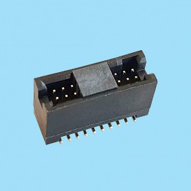 1307 / Male stright connector double row polarized PCB - Pitch 1,27 mm
