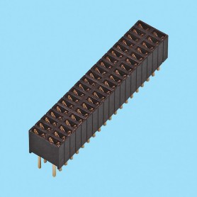 1286 / Female stright connector double row PCB 4.80 mm - Pitch 1,27 mm