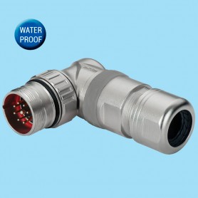 M23SJTL / Male contact angled cable connector – IP67