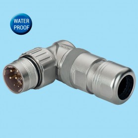 M23DJTL / Male contact angled cable connector – IP67