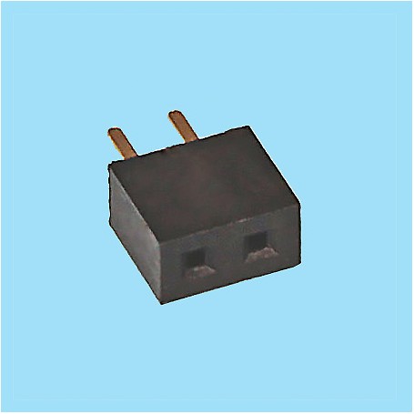 2041 / Stright female connector single row PCB (Base 4.30 mm) - Pitch 2,00 mm