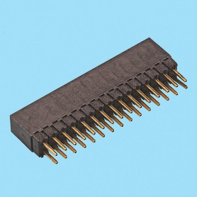 2048 / Stright female connector double row PCB (Doble altura) - Pitch 2,00 mm
