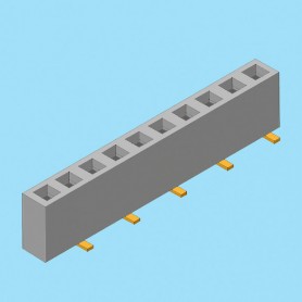 2167 / Stright female PCB connector single row SMD (2.20 mm) - Pitch 2,00 mm