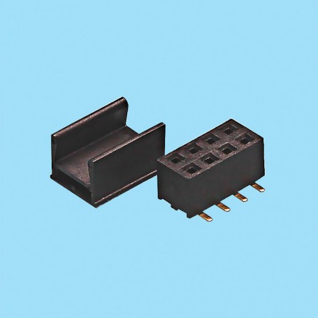 2105 / Conector recto hembra doble fila SMD (4.30 / 4.50 mm) - Paso 2,00 mm