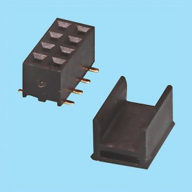2184 / Stright female connector double row SMD - Pitch 2,00 mm