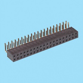 2095 / Angled female connector double row PCB - Pitch 2,00 mm