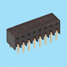2173 / Stright female connector double row PCB (side entry) - Pitch 2,00 mm
