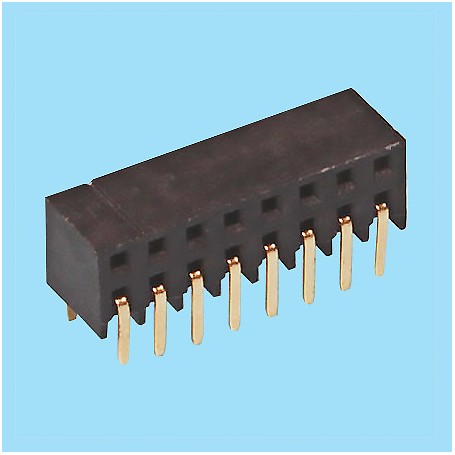 2173 / Stright female connector double row PCB (side entry) - Pitch 2,00 mm