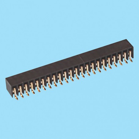 2197 / Conector acodado hembra doble fila SMD (Entrada lateral) - Paso 2,00 mm