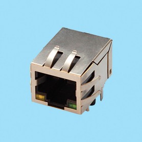 7687 / Telephone RJ45 modular plugs with filter - Shielded and with LEDs