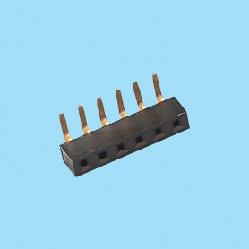 2244 / Female angled connector single row PCB - Pitch 2,54 mm