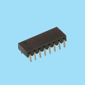 2552 / Female angled connector single row PCB - Pitch 2,54 mm