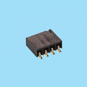 2452 / Female angled connector single row SMD - Pitch 2,54 mm