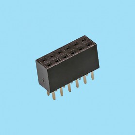 2201 / Female stright connector double row [8.50 mm] - Pitch 2,54 mm