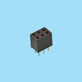 2444 / Female stright connector double row [5.00 mm] - Pitch 2,54 mm