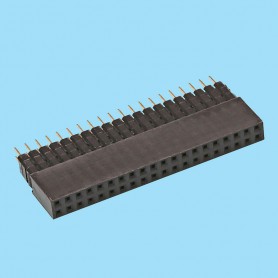 5552 / Female stright connector PCB double row [different heights] - Pitch 2,54 mm