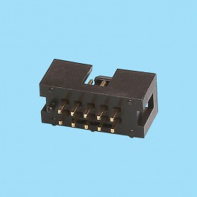 4456 / Male stright connector polarized with latch  - Pitch 2,54 x 2,54 mm