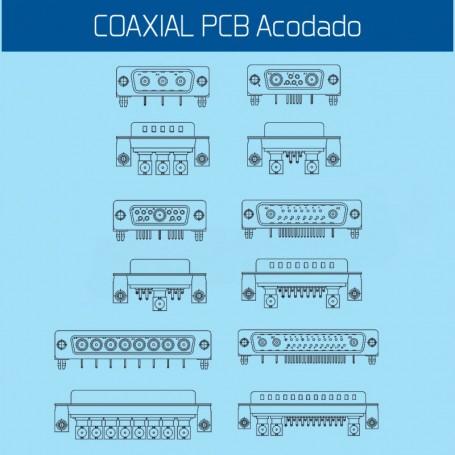 COAXIAL PCB Series / D-Sub Combo PCB Coaxial side entry connector