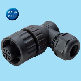 WA22K4TL2 / 3+PE Female cable connector with angled back shell