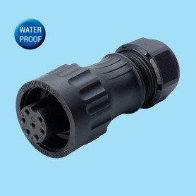 WA22K7TK1 / 6+PE Female cable connector with short back shell