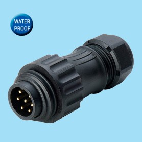 WA22J7TK1 / 6+PE Male cable connector with short back shell